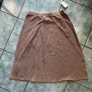 VTG 80s NWT Knit Brown Beige A-Line Skirt
